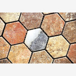 Load image into Gallery viewer, Scabos Travertine 2&quot; Hexagon Tumbled Mosaic Tile
