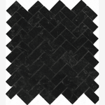 Load image into Gallery viewer, Nero Marquina 1x4 Herringbone Mosaic Polished/Honed
