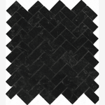 Load image into Gallery viewer, Nero Marquina 1×4 Herringbone Polished/Honed Marble Mosaic