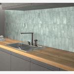 Load image into Gallery viewer, Verde Terra Teal 2.5x9 Bright Porcelain Tile