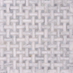 Load image into Gallery viewer, Carrara White Kenzy Basketweave with Blue Marble Polished/Honed