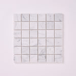 Load image into Gallery viewer, Carrara White 2×2 Polished/Honed Marble Mosaic