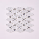 Load image into Gallery viewer, Carrara White Octave with Blue Marble Polished/Honed Mosaic