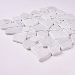 Load image into Gallery viewer, Carrara White Pebble Mosaic Tumbled Marble Tile