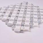 Load image into Gallery viewer, Florita Thassos + Carrara + Blue 12x12 Polished/Honed Marble Tile