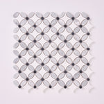 Load image into Gallery viewer, Florita Thassos + Carrara + Black 12x12 Polished/Honed Marble Tile