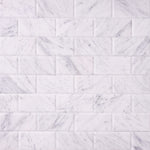 Load image into Gallery viewer, Carrara White 3x6 Beveled Subway Polished/Honed Marble Tile