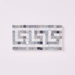 Load image into Gallery viewer, Carrara White Greek Key Border with Blue Marble Polished/Honed