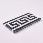 Load image into Gallery viewer, Carrara White Greek Key Border w/ Black Polished or Honed