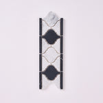 Load image into Gallery viewer, Carrara White 4x12 Lantern Border w/ Black Marble Polished/Honed