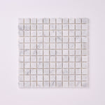Load image into Gallery viewer, Carrara White 1×1 Polished/Honed Marble Mosaic