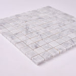 Load image into Gallery viewer, Carrara White 1×1 Polished/Honed Marble Mosaic