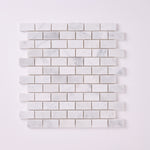 Load image into Gallery viewer, Carrara White 1×2 Mosaic Polished/Honed Marble Tile