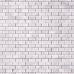 Load image into Gallery viewer, Carrara White 1×2 Mosaic Polished/Honed Marble Tile
