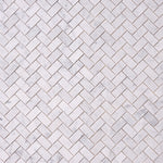 Load image into Gallery viewer, Carrara White Herringbone 1X2 Mosaic Polished/Honed