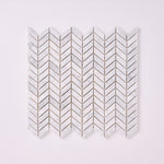 Load image into Gallery viewer, Carrara White Mini Chevron Polished/Honed Marble Mosaic
