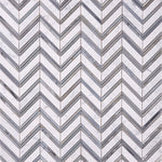 Load image into Gallery viewer, Carrara White Chevron with Blue Marble Polished/Honed