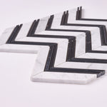 Load image into Gallery viewer, Carrara White Chevron with Black Marble Polished/Honed