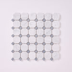 Load image into Gallery viewer, Carrara White Octagon Mosaic With Blue Marble Polished/Honed