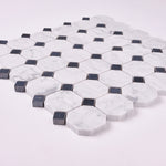 Load image into Gallery viewer, Carrara White Marble Octagon with Black Marble Polished/Honed
