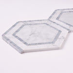 Load image into Gallery viewer, Carrara White 8x9 Milano Hexagon w/Blue Marble Mosaic
