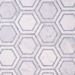 Load image into Gallery viewer, Carrara White 8x9 Milano Hexagon w/Blue Marble Mosaic