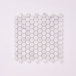 Load image into Gallery viewer, Carrara White 1″ Hexagon Polished/Honed Marble Mosaic