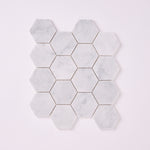 Load image into Gallery viewer, Carrara White Marble 3" Hexagon Mosaic Polished/Honed