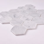 Load image into Gallery viewer, Carrara White Marble 3" Hexagon Mosaic Polished/Honed