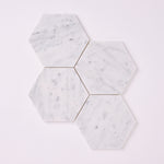 Load image into Gallery viewer, Carrara White 6″ Hexagon Polished/Honed Marble Mosaic