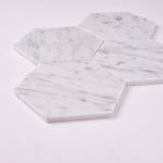 Load image into Gallery viewer, Carrara White 5″ Hexagon Polished/Honed Marble Mosaic