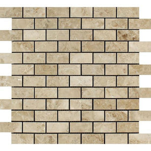 Cappuccino 2x4 Brick Polished Marble Mosaic Tile