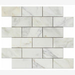 Load image into Gallery viewer, Calacatta Aureo 2x4 Polished/Honed Marble Mosaic Tile