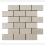 Load image into Gallery viewer, Crema Marfil 2x4 Polished Brick Mosaic Tile
