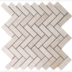 Load image into Gallery viewer, Crema Marfil 1x3 Herringbone Mosaic Tile Polished
