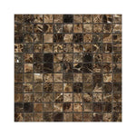 Load image into Gallery viewer, Emperador Dark 1x1 Polished Mosaic Tile