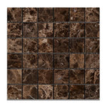 Load image into Gallery viewer, Emperador Dark 2x2 Polished  Mosaic Tile
