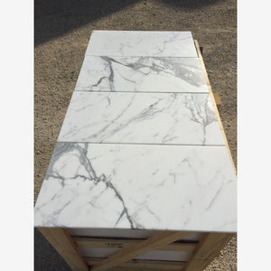 Statuario White 12x24 Honed Marble Field Tile