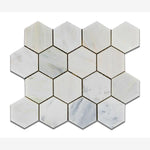 Load image into Gallery viewer, Calacatta Prestige Hexagon (Asian Statuary) 3" Polished/Honed Tile