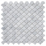 Load image into Gallery viewer, Carrara White Scallop Mosaic (Polished/Honed)
