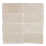 Load image into Gallery viewer, Crema Marfil 3x6 Tumbled Subway Tile Stone Tilezz