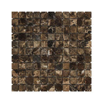 Load image into Gallery viewer, Emperador Dark 1x1 Tumbled Mosaic Tile Stone Tilezz 
