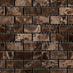 Load image into Gallery viewer, Emperador Dark Polished Baby Brick Mosaic Tile Stone Tilezz 
