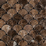 Load image into Gallery viewer, Emperador Dark Polished Scallop Mosaic Tile Stone Tilezz
