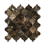 Load image into Gallery viewer, Emperador Dark Polished Lantern Arabesque Mosaic Tile Stone Tilezz