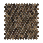 Load image into Gallery viewer, Emperador Dark Polished Penny Round Mosaic Tile Stone Tilezz 
