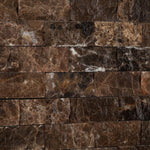 Load image into Gallery viewer, Emperador Dark 1x2 Split Faced Mosaic Tile Stone Tilezz 
