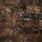 Load image into Gallery viewer, Emperador Dark 1x2 Split Faced Mosaic Tile Stone Tilezz