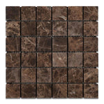 Load image into Gallery viewer, Emperador Dark 2x2 Tumbled Mosaic Tile Stone Tilezz