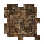 Load image into Gallery viewer, Emperador Dark Polished Mini Versailles Pattern Mosaic Tile Stone Tilezz